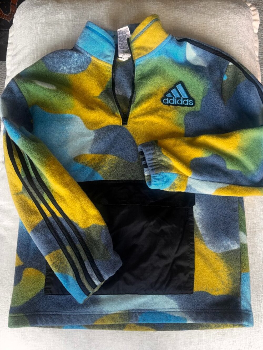 adidas Y Multicolor Camo Halfzip Cozy Fleece Pullover Youth L